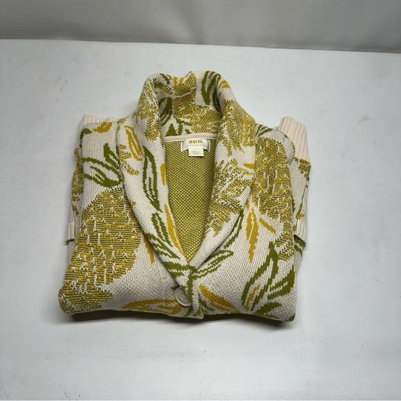 Maeve Anthropologie Sweater Womens Sz S Pineapple Print Tapestry Cardigan - Picture 10 of 10